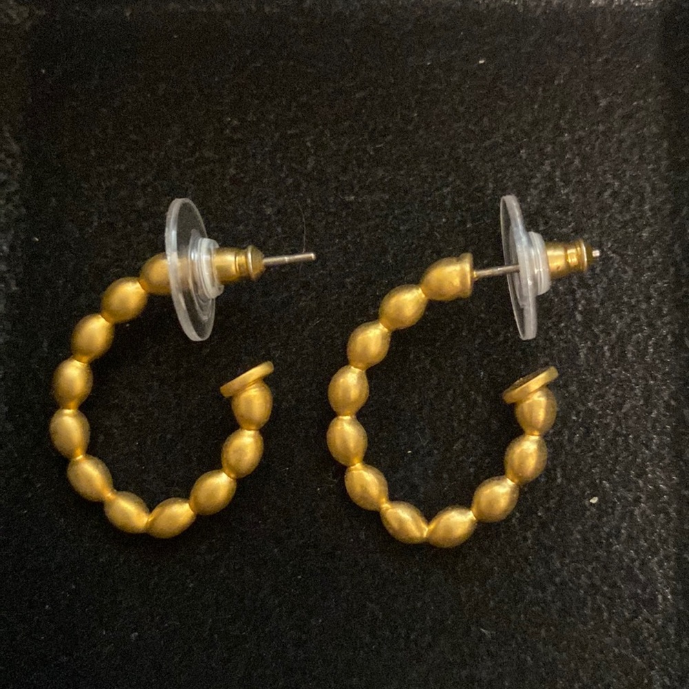 Small Sardinia gold pierced earrings NWT